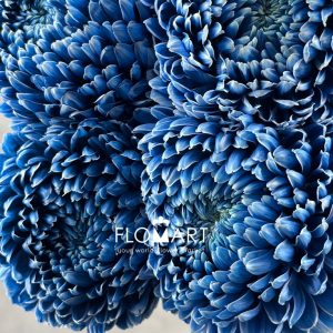 Peony Mum White Dyed Denim Blue - Image 2